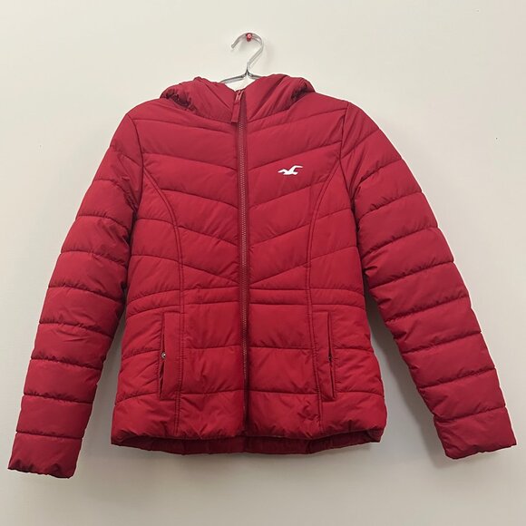 Hollister Jackets & Blazers - Hollister Women's Sherpa Lined Puffer Jacket Red Shell Size S